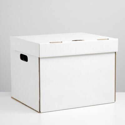 Коробка для xранения, белая, 40 x 34 x 30 см
