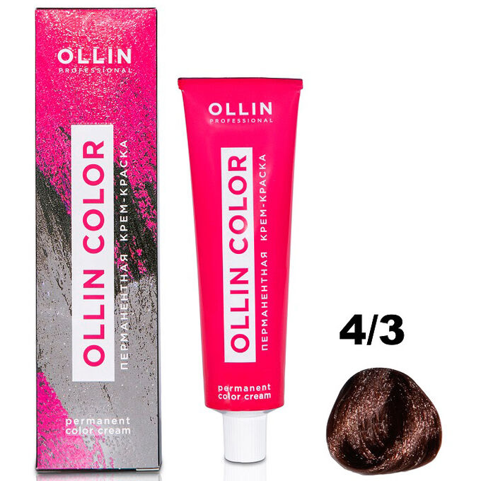 Перманентная крем-краска для волос  COLOR 4/3 OLLIN 100 мл