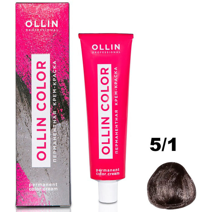 Перманентная крем-краска для волос  COLOR 5/1 OLLIN 100 мл