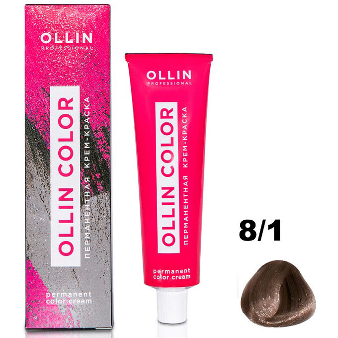 Перманентная крем-краска для волос  COLOR 8/1 OLLIN 100 мл