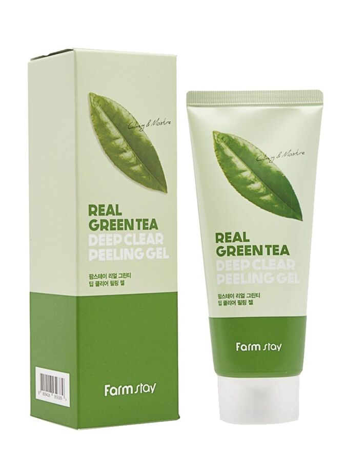 Real Green tea deep clear peeling gel Пилинг-скатка с зелёным чаем