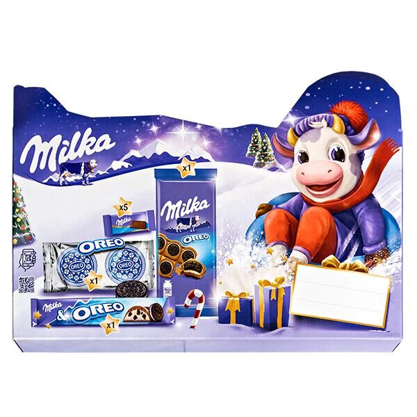 Milka м/ш клубника/орео 92г. милка орео сэндвич. барни зимнее ассорти. подарочный набор milka alpen oreo 430г. подарочный набор oreo milka.