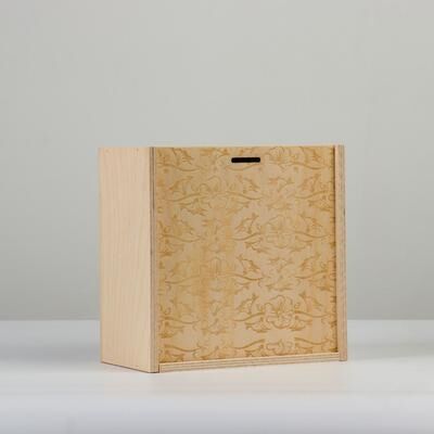 Коробка пенал подарочная деревянная, 20?20?10 см &quot;Цветник&quot;, гравировка