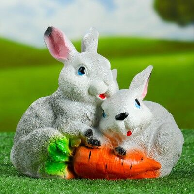 Садовая фигура&quot;Два зайца с морковкой&quot;