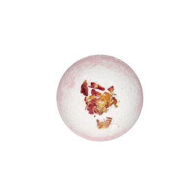 Бурлящий шар для ванн двухцветный с лепестками роз, 130 г