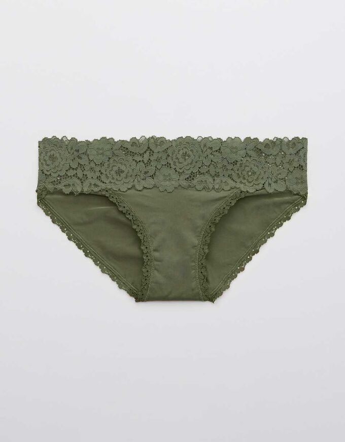 Aerie Bluegrass Lace Shine Bikini Underwear