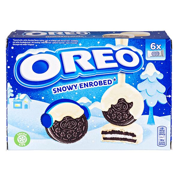 OREO Печенье Орео SNOWY ENROBED в белой глазури 246 г