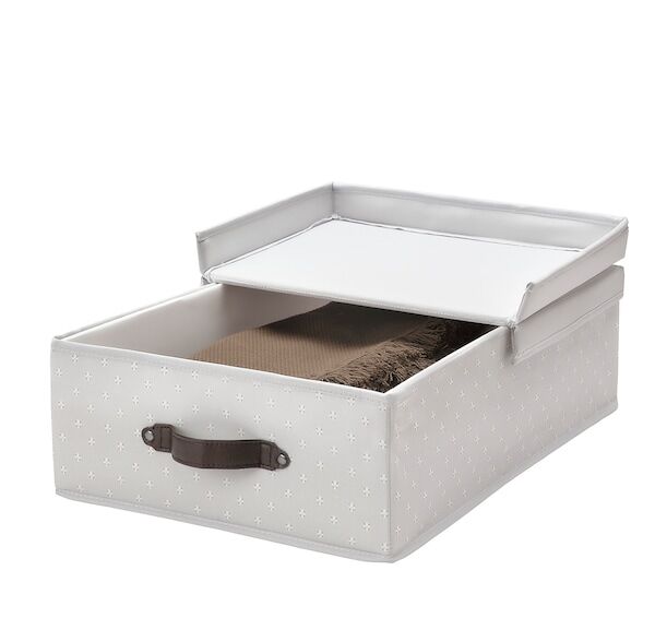 IKEA BLÄDDRARE БЛЭДДРАРЕ Коробка с крышкой, серый/с рисунком35x50x15 см