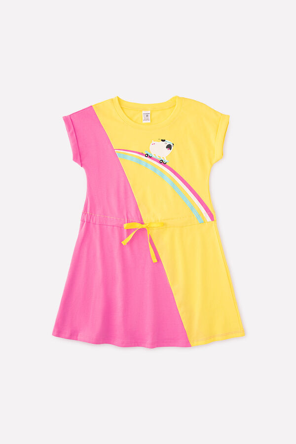 Crockid Платье(Весна-Лето)+girls (розовый, сочный лимон к1258)