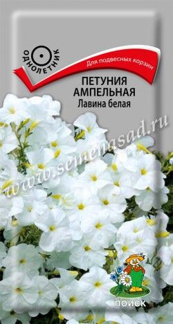 Русский огород Цветы Петуния ампельная Лавина белая 10шт Поиск
