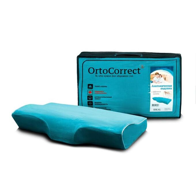 СИМА-ЛЕНД Ортопедическая подушка с эффектом памяти OrtoCorrect IDEAL с центральной П-образной выемкой 58х32