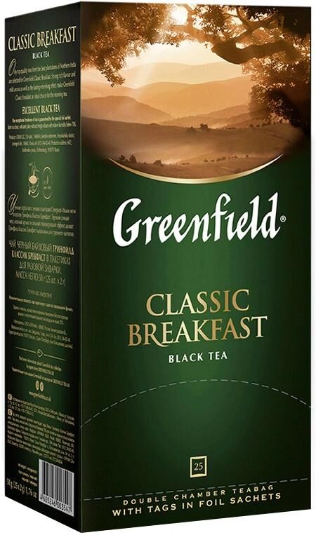Черный чай в пакетиках Greenfield Classic Breakfast, 25 шт