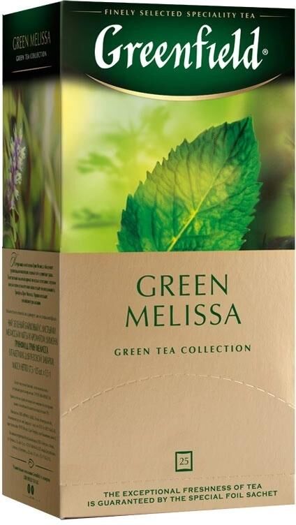 Зеленый чай в пакетиках Greenfield Green Melissa, 25 шт