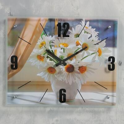 Часы настенные, серия: Цветы, &quot;Ромашки&quot;, 40х50 см, микс