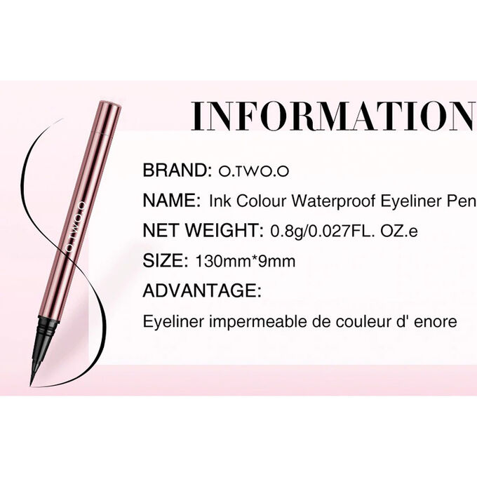 Подводка O.TWO.O Ink Color Waterproof Eyeliner Pen № 1 Black 0.8 g