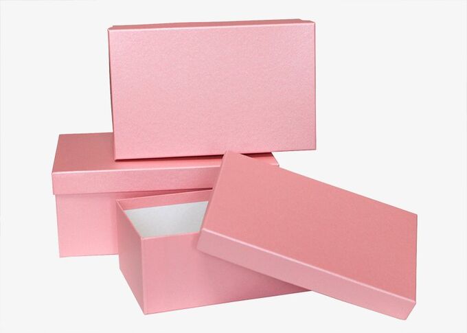 Набор подарочных коробок ПРЯМОУГОЛЬНИК 3в1 &quot;Розовый перламутр&quot;