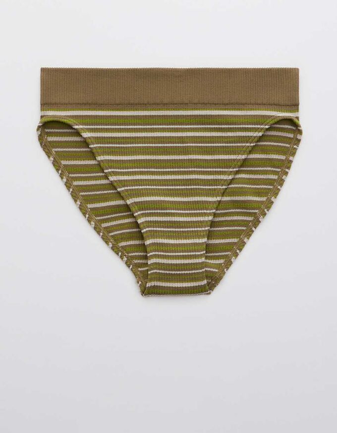 Aerie Ribbed Seamless High Cut Bikini Underwear