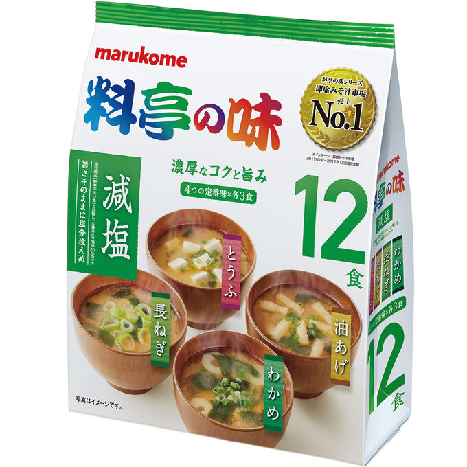 Набор мисо-супов быстрого приготовления Marukome, с пониженным содержанием соли, 12 шт.