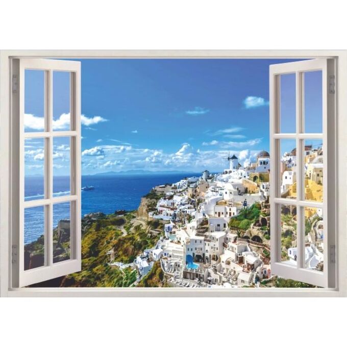 Фотообои B-012 Bellissimo &quot;Окно в Греции&quot;, 2 листа 1400х1000мм