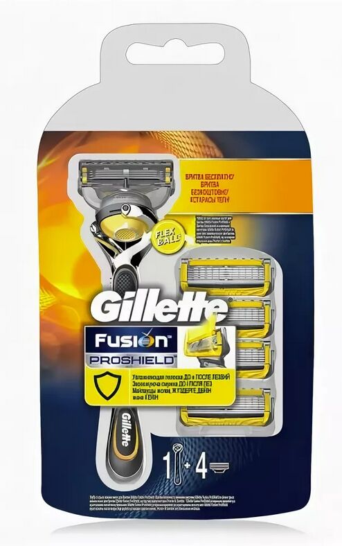 GILLETTE® Fusion ProShield Бритва с 1 сменной кассетой + Сменные кассеты для бритвы 3шт
