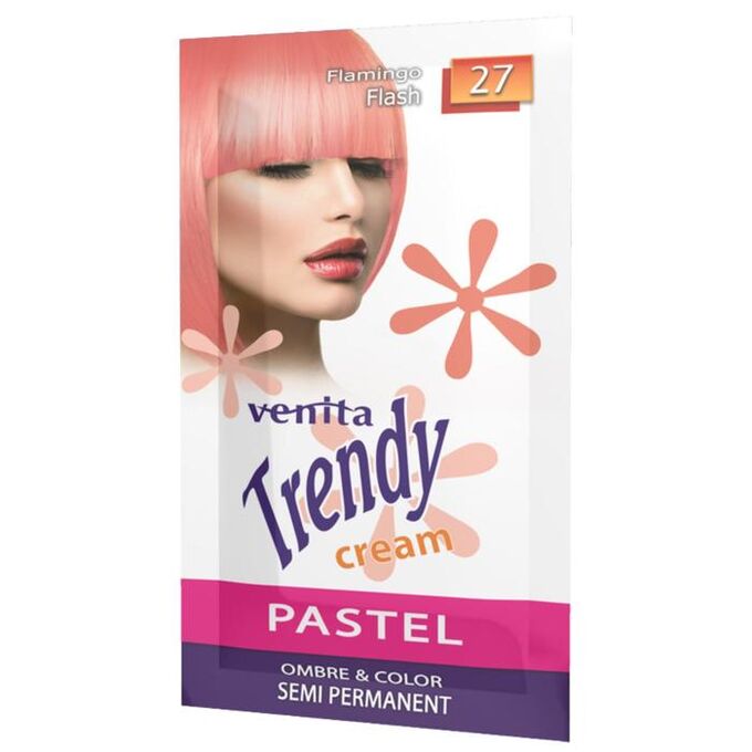 Красящий тонер-крем Venita Trendy Cream саше, 27 Розовый фламинго, 35 мл