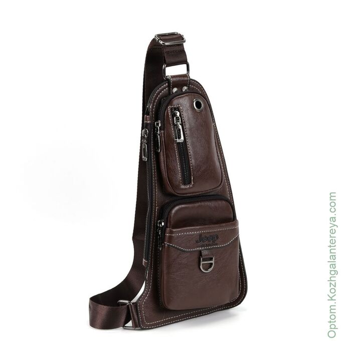 Мужская сумка слинг 6196 Браун коричневый