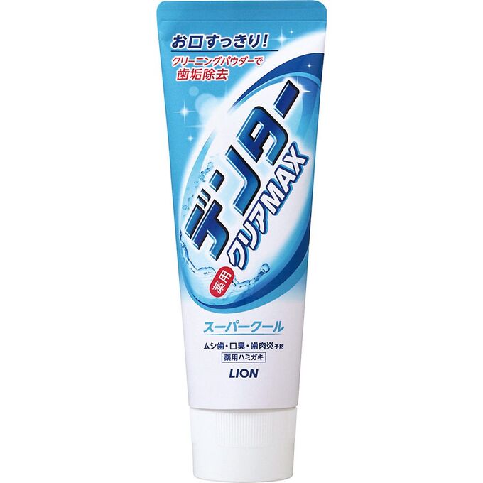 LION Зубная паста &quot;Dentor Clear MAX Spearmint&quot; для защиты от кариеса с микропудрой, суперохлаждающая 140 г (туба) 60
