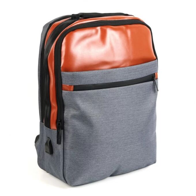 Текстильный рюкзак Грей/Оранж
