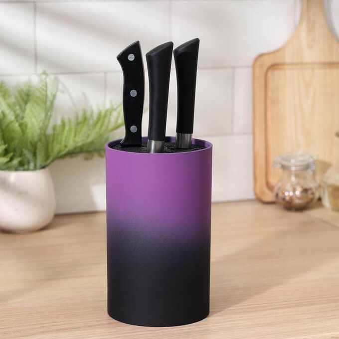 Подставка для ножей «Градиент», 9?9?14 см, цвет фиолетовый 5386108