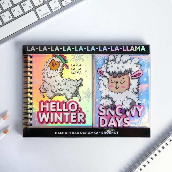 Art Fox Подарочный набор: голографический блокнот и обложка Hello winter