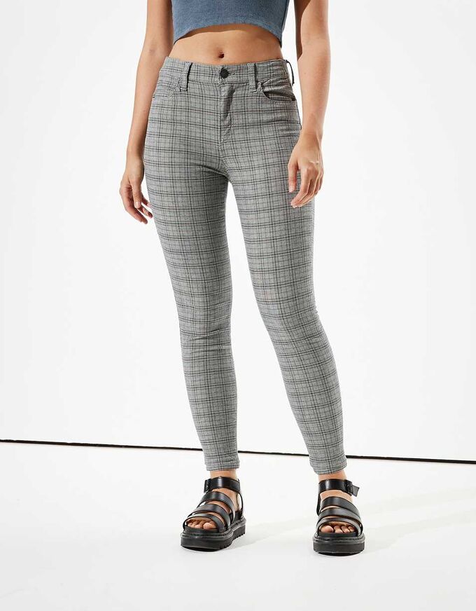 AE High-Waisted Plaid Jegging