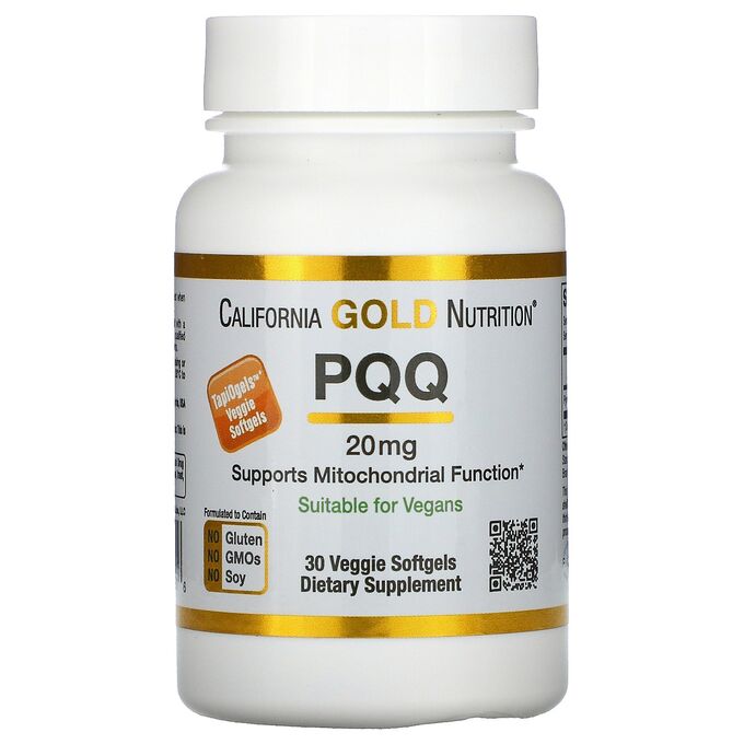 California Gold Nutrition, пирролохинолинхинон, 20 мг, 30 растительных капсул