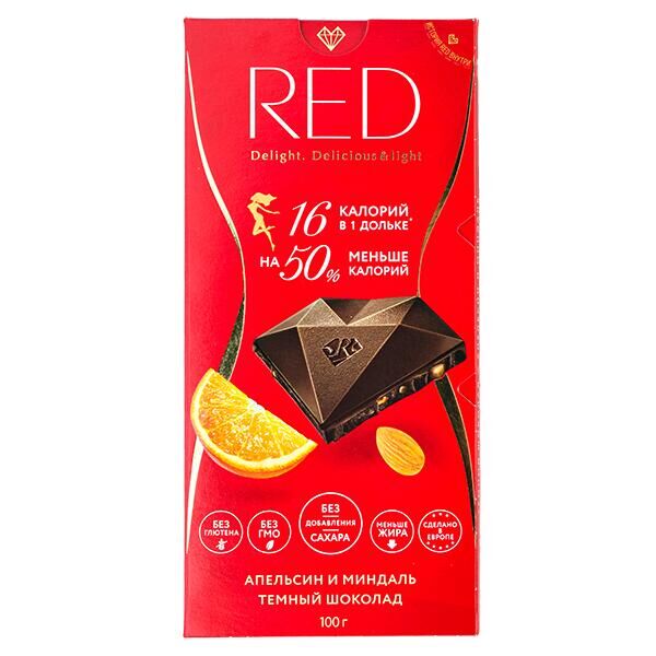 Шоколад RED Delight DARK Orange &amp; Almond 100 г