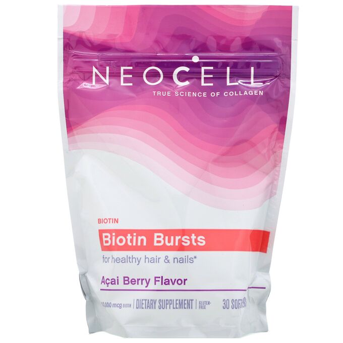 Neocell, Biotin Bursts, Бразильские ягоды асаи, 30 мягких жевательных конфет