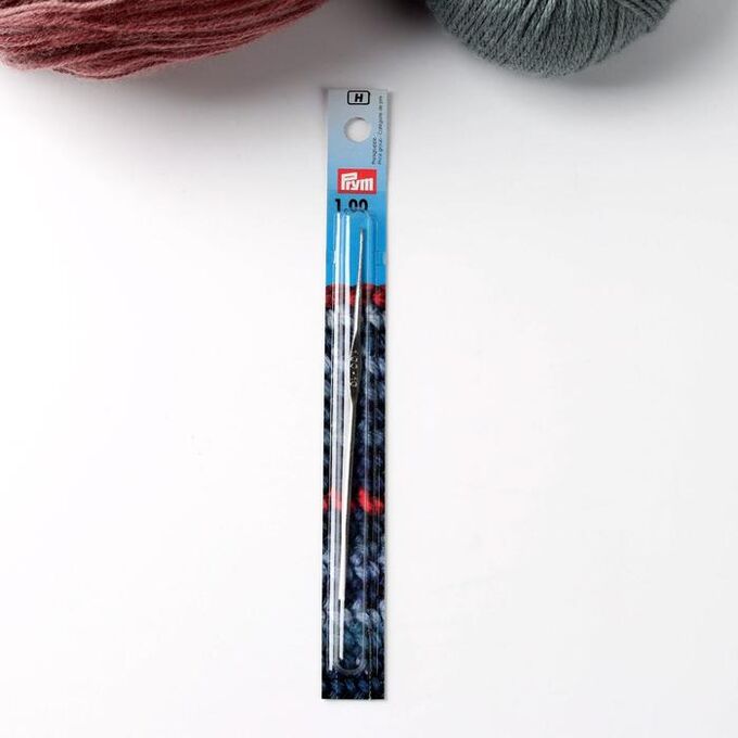 Крючок для вязания, для тонкой пряжи, c направляющей площадью, d = 1 мм, 12,5 см