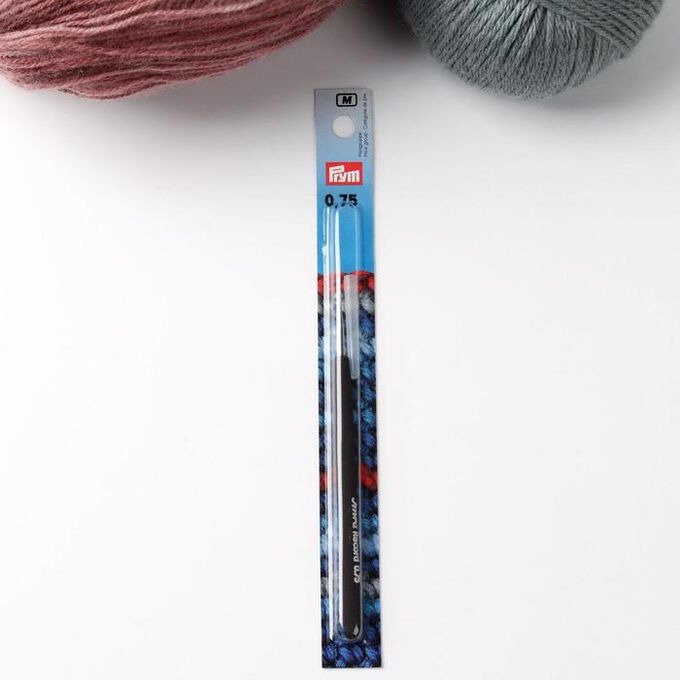 Крючок для вязания, для тонкой пряжи, с колпачком, d = 0,75 мм, 12,5 см