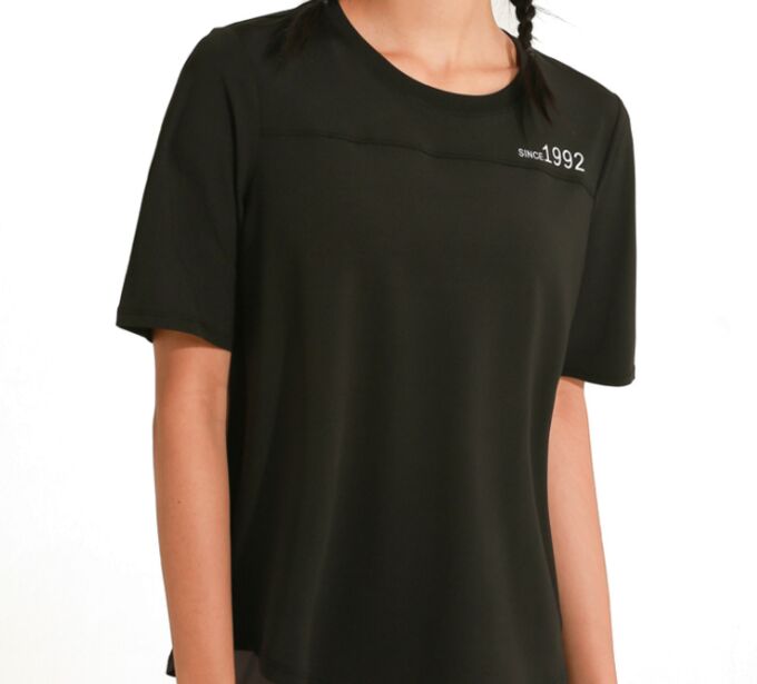 Женская спортивная футболка, надпись &quot;since1992&quot;, цвет черный