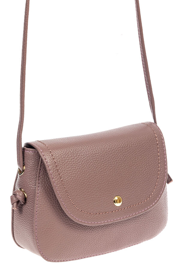 Женская сумка-малышка из натуральной кожи, цвет нежно-сиреневый