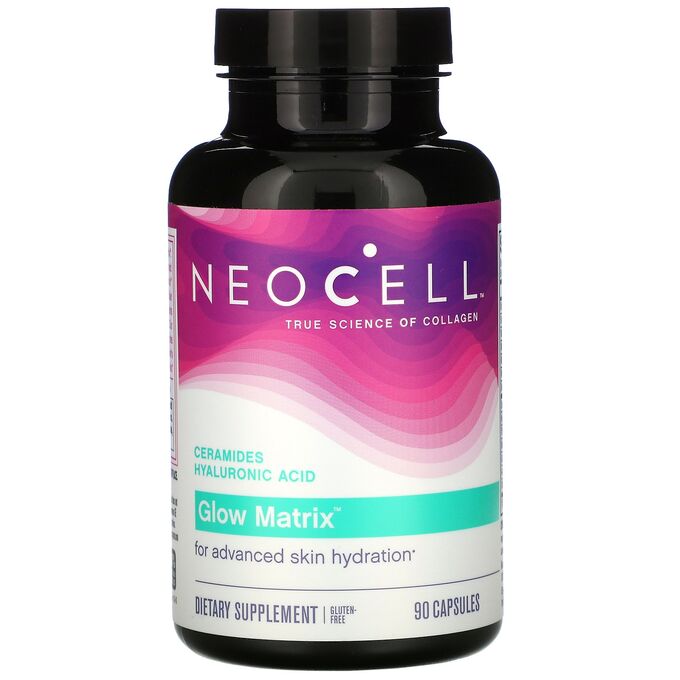 Neocell, Улучшенный увлажнитель кожи Glow Matrix, 90 капсул