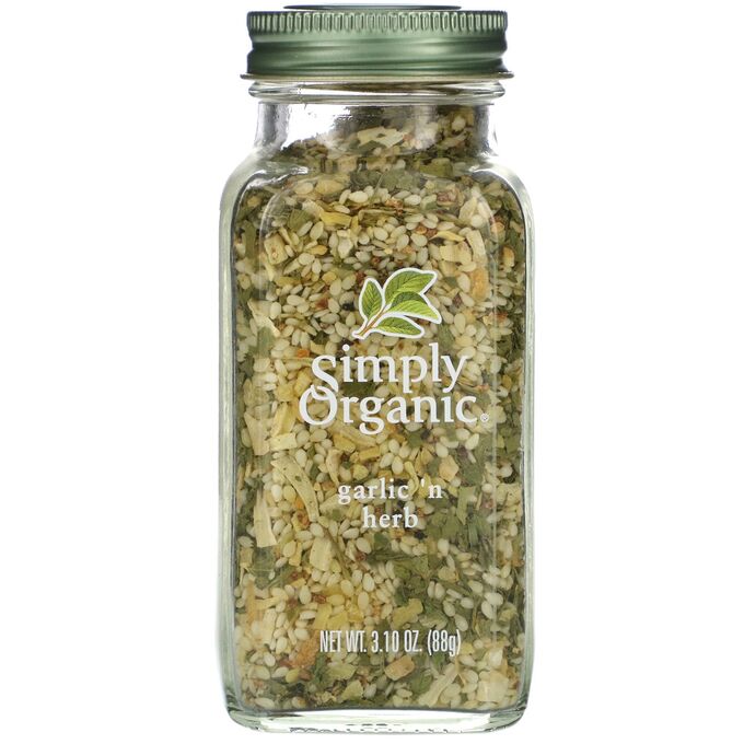 Simply Organic, чеснок и травы, 88 г (3,10 унции)