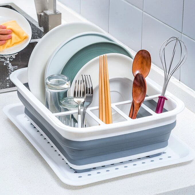 Складная сушилка для посуды/Силиконовая сушилка для посуды и приборов