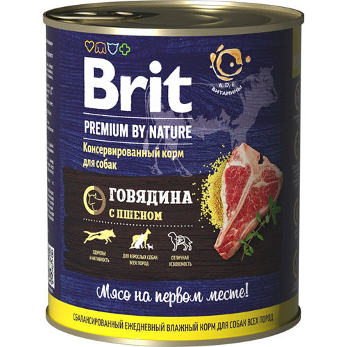 Brit Premium by Nature конс 850гр д/соб Говядина/Пшено