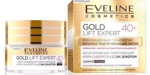 EVELINE ЭКСКЛЮЗИВНЫЙ  УКРЕПЛЯЮЩИЙ КРЕМ-СЫВОРОТКА С 24К ЗОЛОТОМ 40+ серии GOLD LIFT EXPERT, 50мл