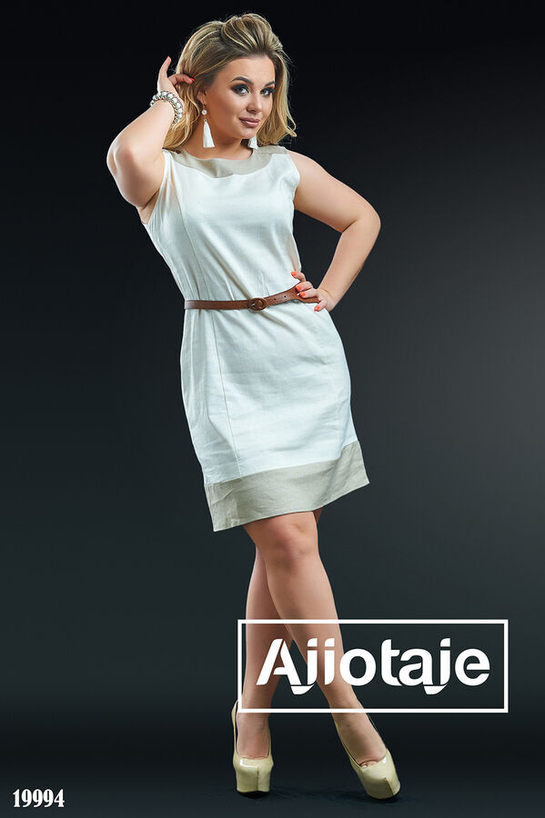 Ajiotaje Льняное платье с тоненьким ремешком