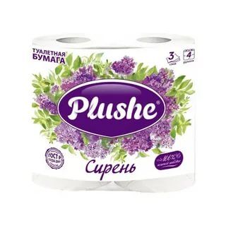 Plushe Deluxe т/б 3 слоя 4 рулона 15м Сирень