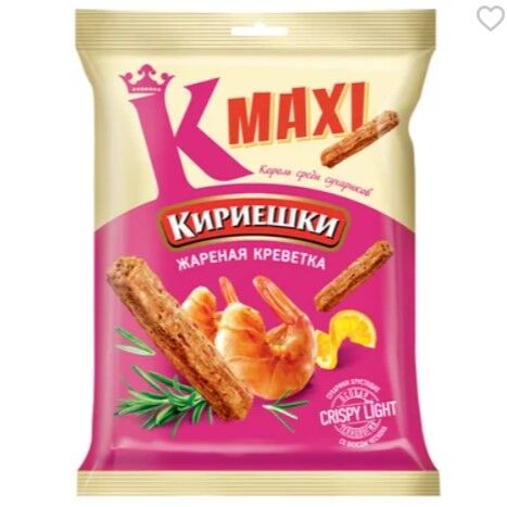 KDV «Кириешки Maxi», сухарики со вкусом жареных креветок, 60 г