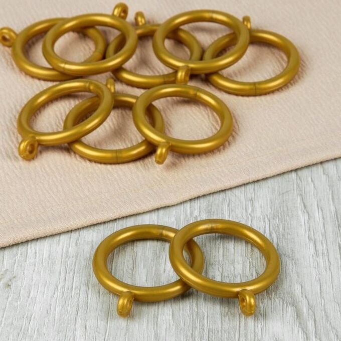 Кольцо для карниза, d = 35/46 мм, 10 шт, цвет золотой