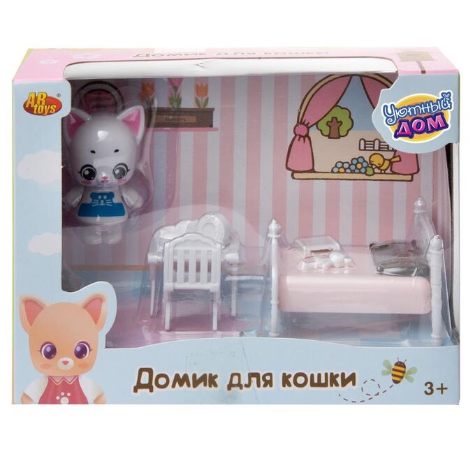 Игровой набор ABtoys Уютный дом Домик для кошки малый. Спальня86