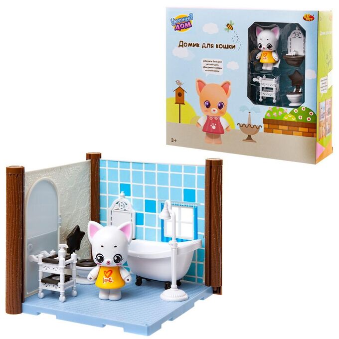 Игровой набор ABtoys Уютный дом Домик для кошки. Ванная комната148