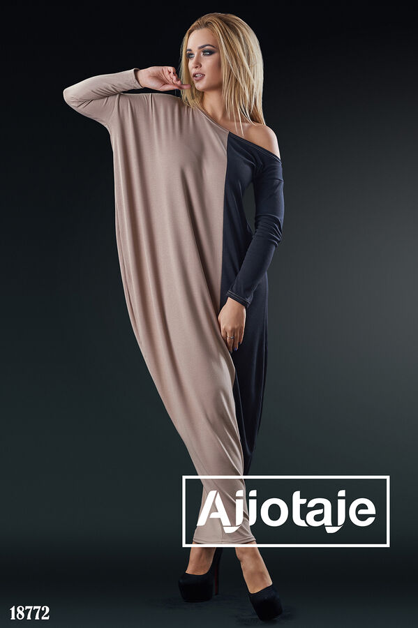 Ajiotaje Платье в пол с ассиметричным вырезом